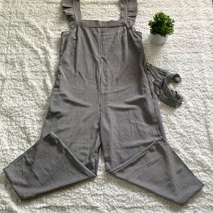Monteau Los Angeles Navy & White Stripe Seersucker Jumpsuit